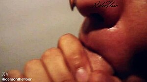 Beautiful Lips Suck and Tease Wet Cock Close Up