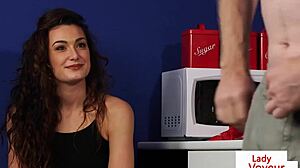 british office voyeur encourages sub to tug