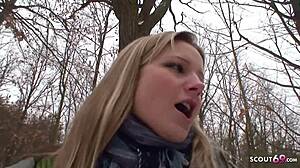 Old German Guy Seduces Curvy Nylon Teen for Outdoor Snow Fuck