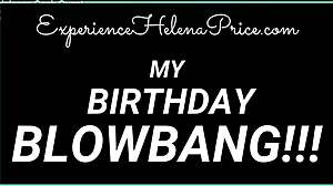 Watch Helena Price moan, Can my hubby film this messy BBC birthday blowbang?
