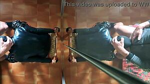 I am chairtied, and he fucks my face until cum in mouth.