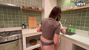 Best Friend Sucks Me with Intense Passion in Kitchen