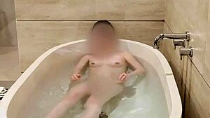watch this japanese college student bathing in the bath