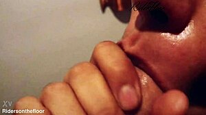 Beautiful Lips Suck and Tease Wet Cock Close Up