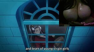 Hot Chubby Girl with Big Tits Watches Creampie in Cosplay