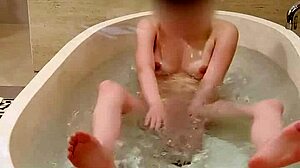 watch this japanese college student bathing in the bath