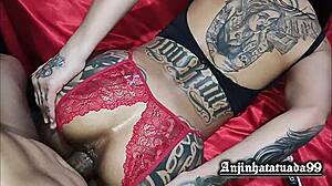 Tattooed Brunette Couple's Intense Unforgettable Fuck