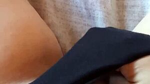 Gretala In Hairy Black Slip