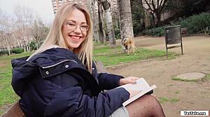 Russian Babe Sucks Big Cock For Cash In Public Outdoor Setting