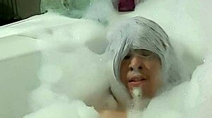 Cyno Enjoys Solo Bubble Bath Fun in Cosplay