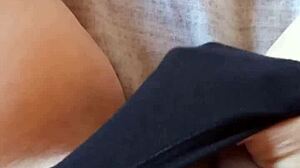 Gretala In Hairy Black Slip