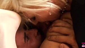 i fucked this blonde with huge tits in chains and banged a lucky couple till orgasm