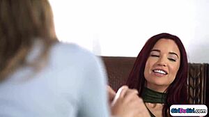 Busty Milf Gets Licked While On Phone With Teen Redhead