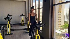 From gym to bedroom, Latina fitness babe teases all day then relaxes