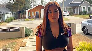 Big Boobed Delivery Slut Handles Package with Hardcore Blowjob and Anal