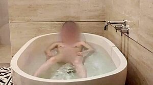 watch this japanese college student bathing in the bath