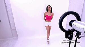 tiny brunette's audition turns into fucking