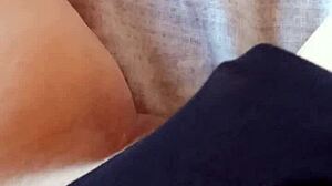 Gretala In Hairy Black Slip