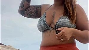 Swollen And Wet At Beach Ready For Cock