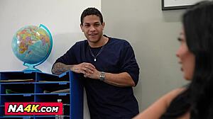 sexy professor anissa kate gets seduced in to a wild threesome with her students selina bentz and mike ox