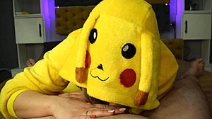 Blonde Amateur Swallows Cum in POV Deepthroat Parody