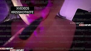 kriss hotwife cums on huge toy during halloween mischief