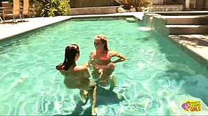 a desirable brunette decided to be lesbian and to try fingering her blonde friend