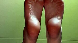 white girl showing her feet for cash