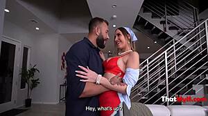 Desiree Dulce cleans as housewife then fucks