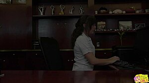 Super Sexy Lesbian Friends Engage In Intense Office Sex