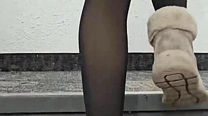 A Young 18+ Poetess Reads Poetry While Showing Off Her Sexy Legs And Small Waist In A Dress