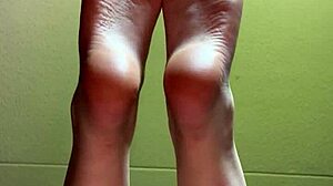 white girl showing her feet for cash