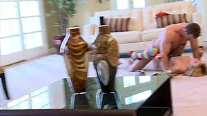 angelica saige sucks his fingers as he routes her pussy out