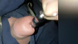 Jayq performs sounding with steel plug in penis