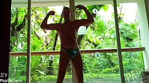 on vacation in cancun mexico pervy papifachero brought thongs to play