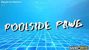 Blonde Pawg Sucks Cock Poolside Before Creampie Facial Cumshot