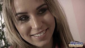Blonde girl seduces grandpa with stories, he shares about never having young friends before