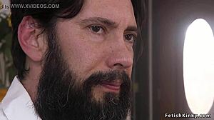 Landlord roughly anal fucks bound brunette teen slave