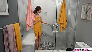 Skinny teen stepsister chats with stepbrother