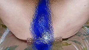 Wow, fat 60-year-old granny plays with her huge saggy tits and pussy!