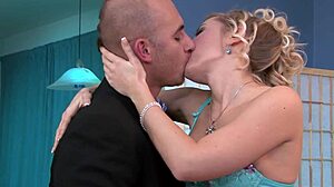 Blonde euro milf trash slut rides a monster cock