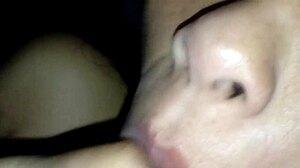 Wet shaved student girl sucks cock, swallows cum in mouth and pussy