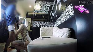 Blonde Asian Latina Girl In A Japanese Dress Getting Dick