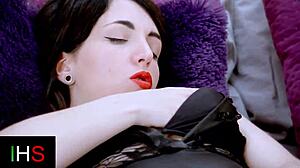 Girl in lingerie fucks guy intensely