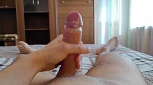 Young guy jerks big dick!