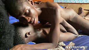 African Ghetto Naija Sex in Missionary Position with Moaning Petite Young Babe