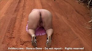 married woman fucking and cumming by the sugarcane road - outdoor sex