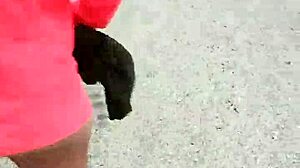 Slut flaunts ass and tits on Mexican public road!