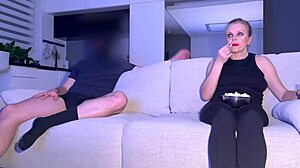 Seductively Enticing My Stepson While Watching TV