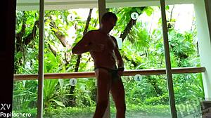 on vacation in cancun mexico pervy papifachero brought thongs to play